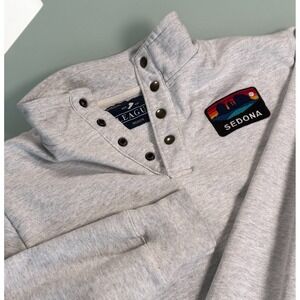 League Collegiate Wear Fleece Quarter Snap Pullover Mens M heather Gray Sedona